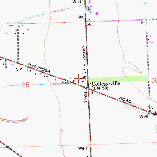 Topographic Map of Collegeville Elementary School, CA