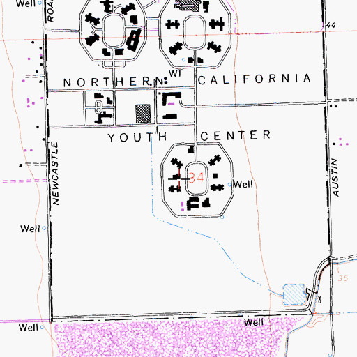 Topographic Map of Dewitt Nelson School, CA