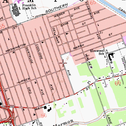 Topographic Map of East Side Community Park, CA