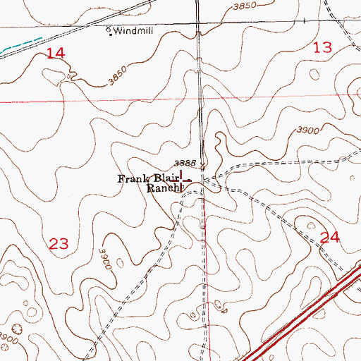 Topographic Map of Frank Blair Ranch, CO