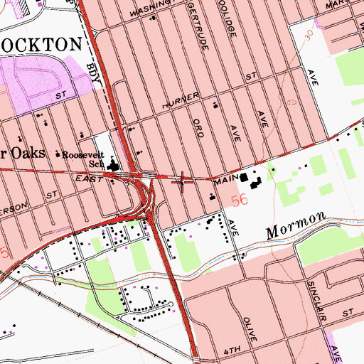Topographic Map of Stockton Fire Department Station 12, CA