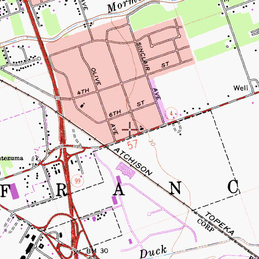 Topographic Map of Free Will Baptist Church of Stockton, CA
