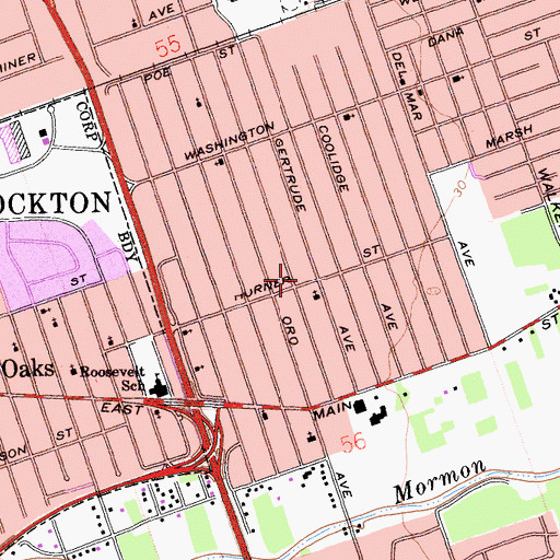 Topographic Map of United Apostolic Church, CA
