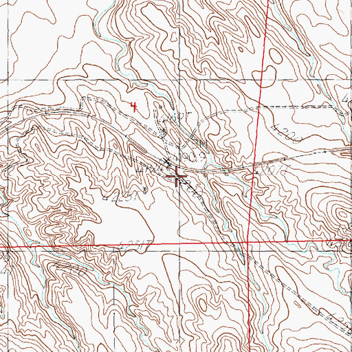 Topographic Map of Nye (historical), NE
