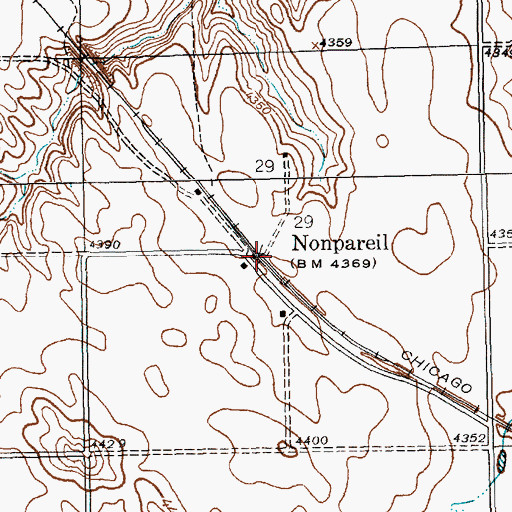 Topographic Map of Nonpareil Post Office (historical), NE
