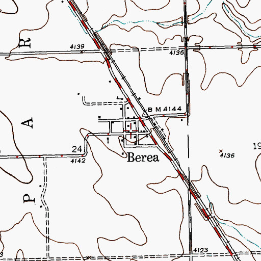 Topographic Map of Berea Post Office (historical), NE