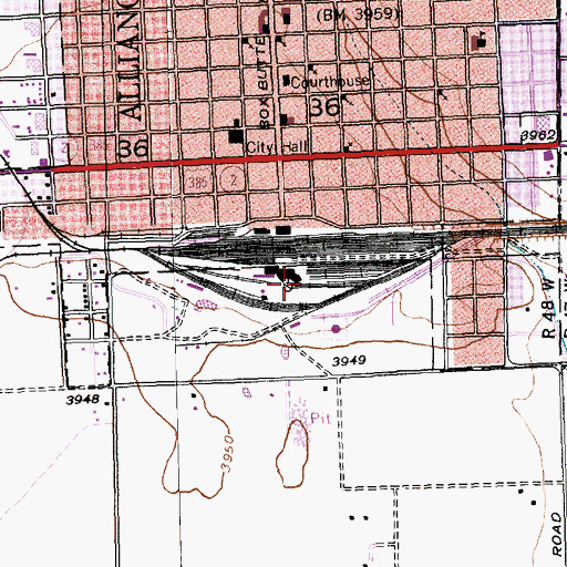 Topographic Map of Alliance, NE