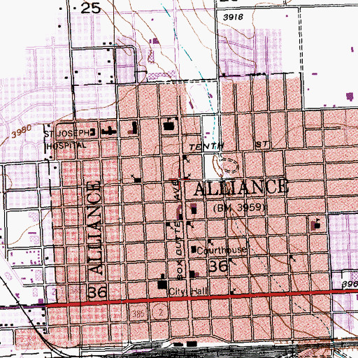 Topographic Map of First Christian Church, NE