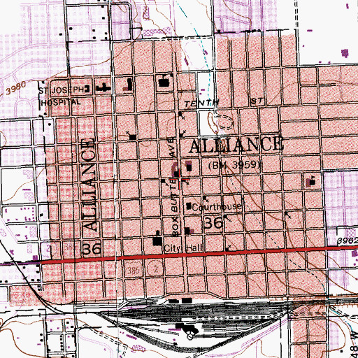Topographic Map of United Methodist Church, NE