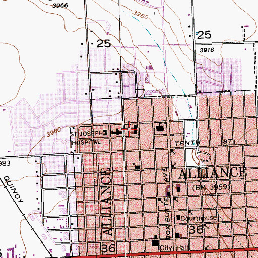 Topographic Map of Holy Rosary Catholic Church, NE
