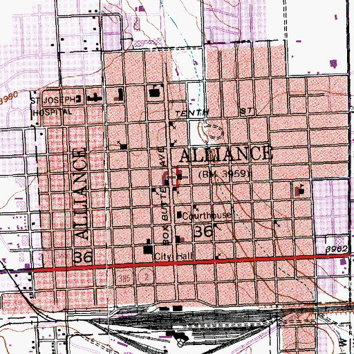 Topographic Map of Central Elementary School, NE