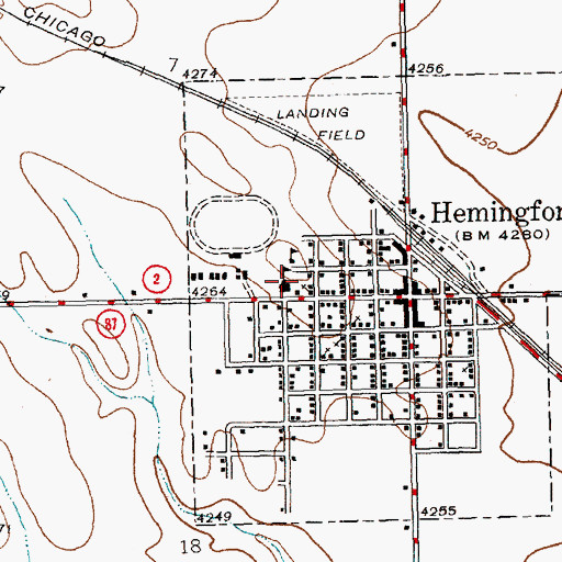 Topographic Map of Hemingford High School, NE