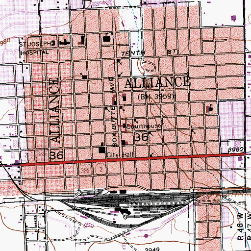 Topographic Map of Alliance Police Department, NE