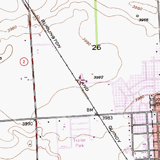 Topographic Map of Kelley Bean Company Incorporated Elevator, NE