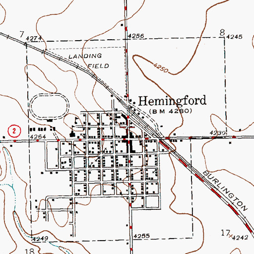 Topographic Map of Farmers Co-op Elevator Company Elevator, NE