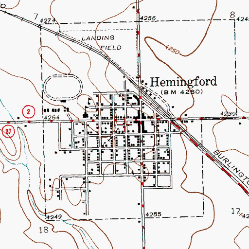 Topographic Map of Hemingford Volunteer Fire Department, NE
