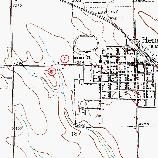 Topographic Map of Hemingford City Park, NE