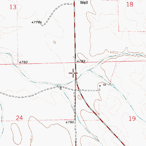 Topographic Map of Fort Laramie - Fort Robinson Trail Historical Marker, NE