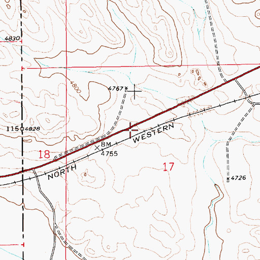 Topographic Map of Coffee Siding Historical Marker, NE