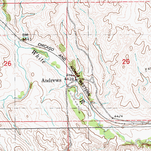 Topographic Map of Andrews Post Office (historical), NE