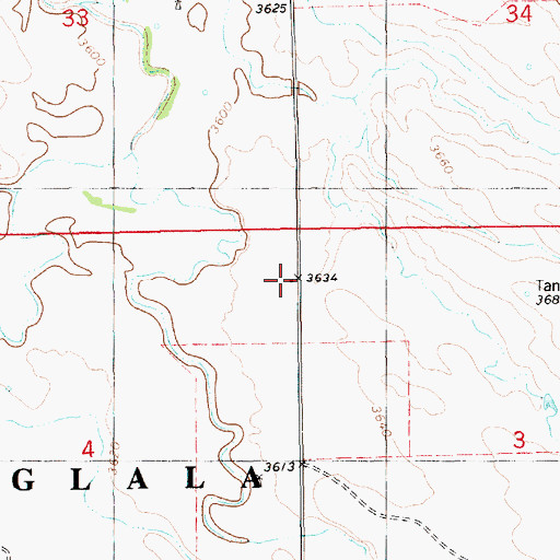 Topographic Map of Hat Creek Public School, NE