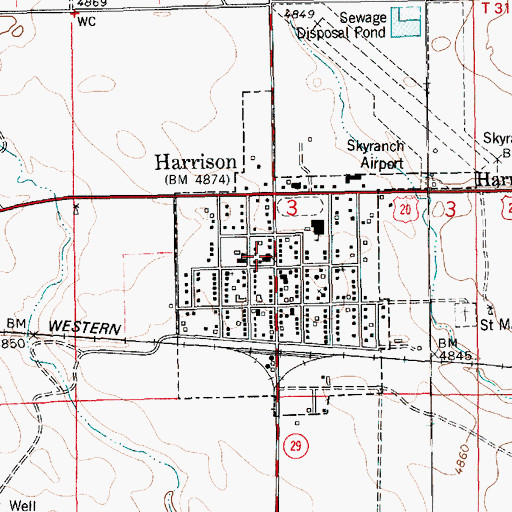 Topographic Map of Sioux County Sheriff's Office, NE