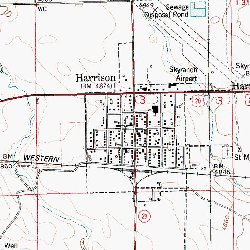 Topographic Map of Harrison Police Department, NE