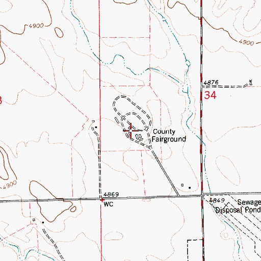 Topographic Map of Sioux County Fairground, NE