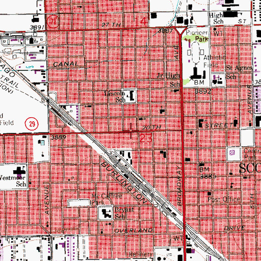 Topographic Map of Scottsbluff, NE