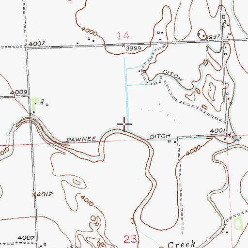 Topographic Map of North Pawnee Ditch, CO