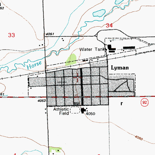 Topographic Map of Lyman Police Department, NE