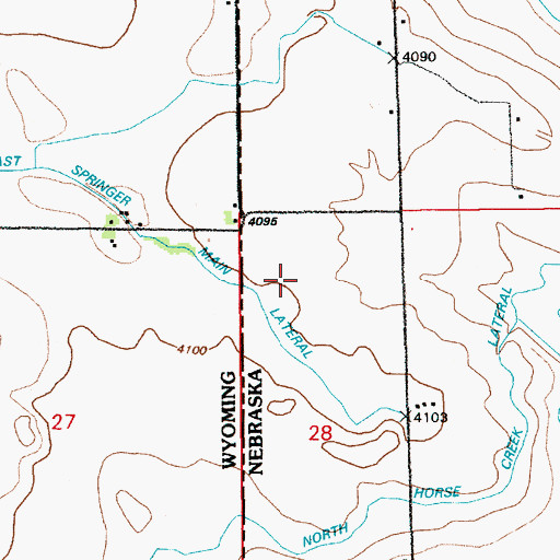 Topographic Map of Horse Creek (historical), NE