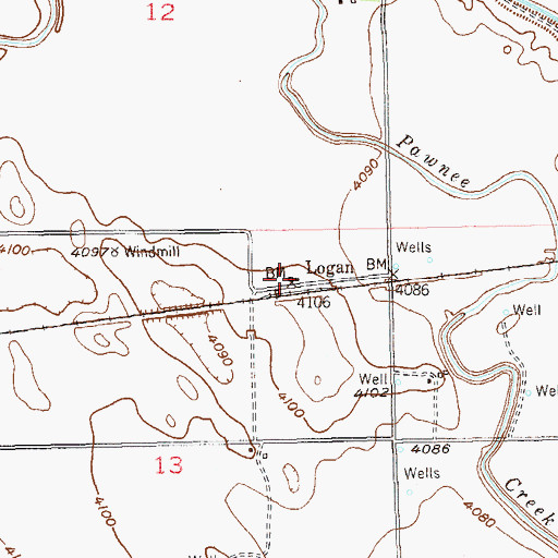 Topographic Map of Logan, CO