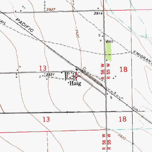 Topographic Map of Haig Post Office (historical), NE