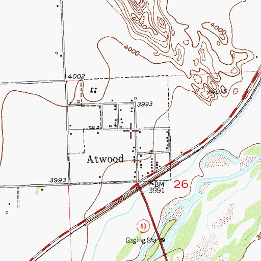 Topographic Map of Atwood, CO