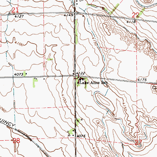 Topographic Map of Lake Alice School, NE