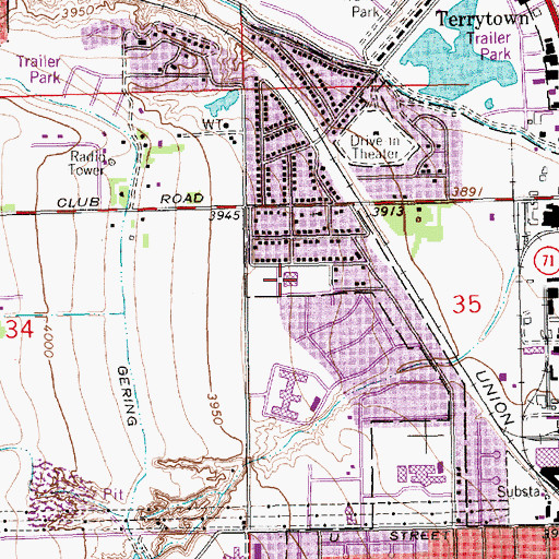 Topographic Map of Northfield Elementary School, NE