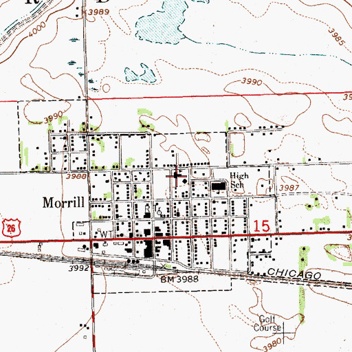 Topographic Map of Morrill Elementary School, NE