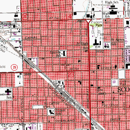 Topographic Map of Bible Baptist Church, NE