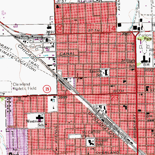 Topographic Map of First Church of God, NE