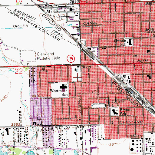 Topographic Map of Bethel Baptist Church, NE