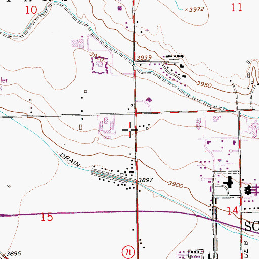 Topographic Map of Monument Bible Church, NE