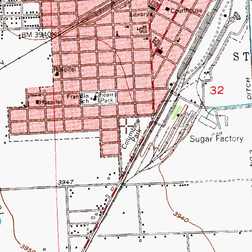 Topographic Map of Columbine Park, CO