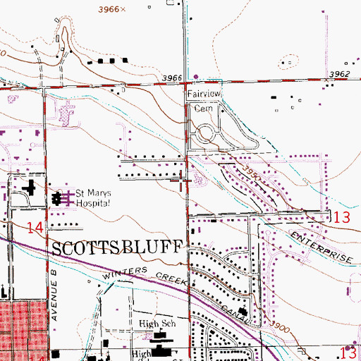 Topographic Map of Zion Evangelical Church, NE