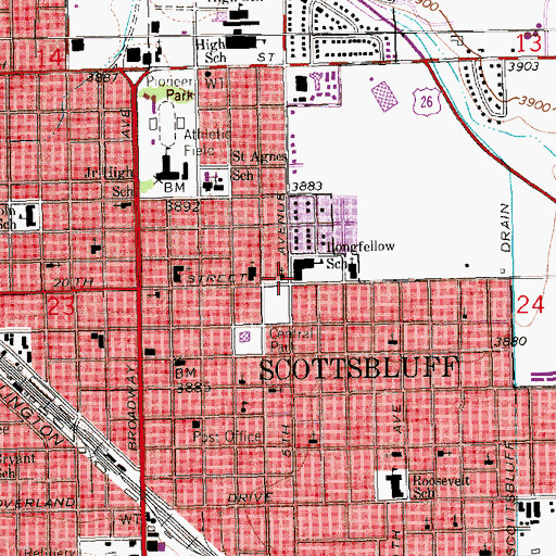 Topographic Map of First Church of Christ Scientist, NE