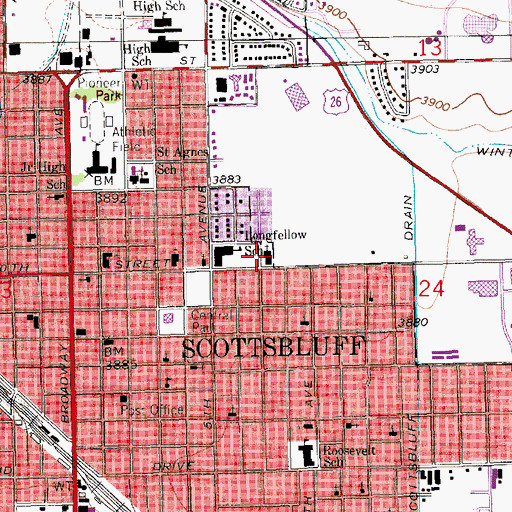 Topographic Map of Salem Congregational Church, NE