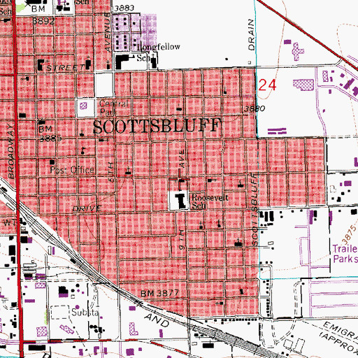 Topographic Map of Eastside Church of Christ, NE