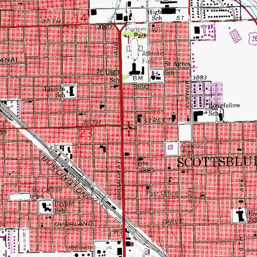 Topographic Map of Saint Andrews Episcopal Church, NE