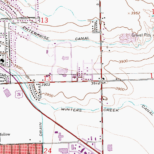 Topographic Map of First Assembly of God Church, NE