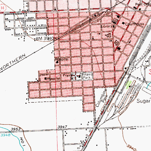 Topographic Map of Franklin School, CO
